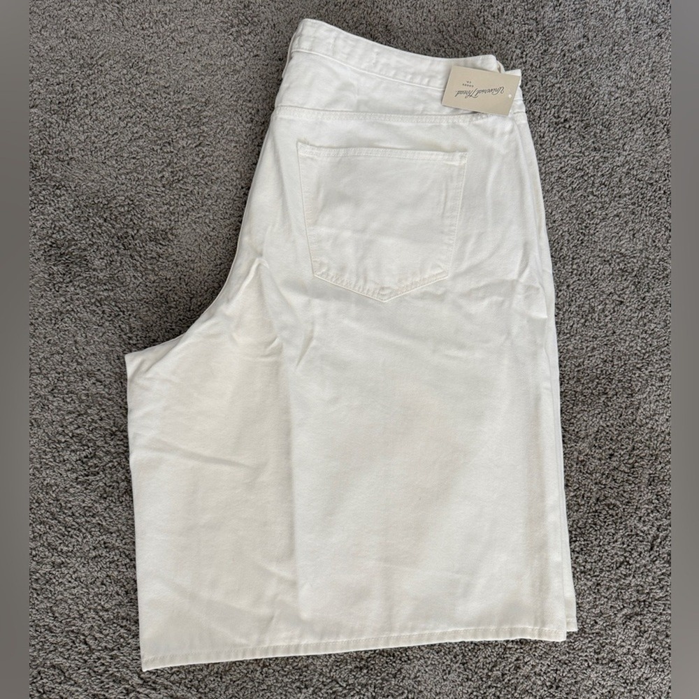 Universal Thread Mens High Rise Long Shorts Cream Plus Size 24 Denim Casual NWOT